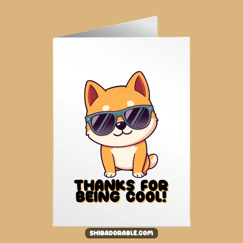 Free Printable Thank You Card: Cool Shiba Inu Thanks - Downloadable Gift!