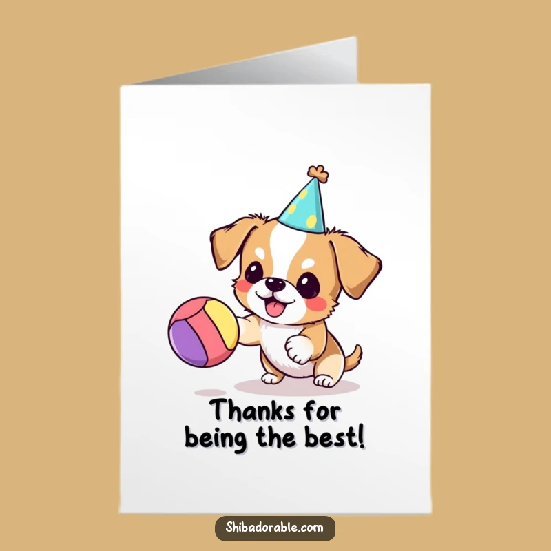 Free Printable Thank You Card: Dog Party Hat Fun, Downloadable Gratitude Gift