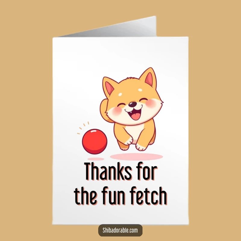 Free Printable Thank You Card: Kawaii Shiba's Ball Appreciation