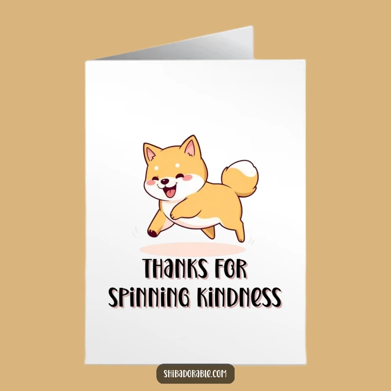 Free Printable Thank You Card: Shiba Inu Tail Chase for Humorous Downloadable Gratitude Gift