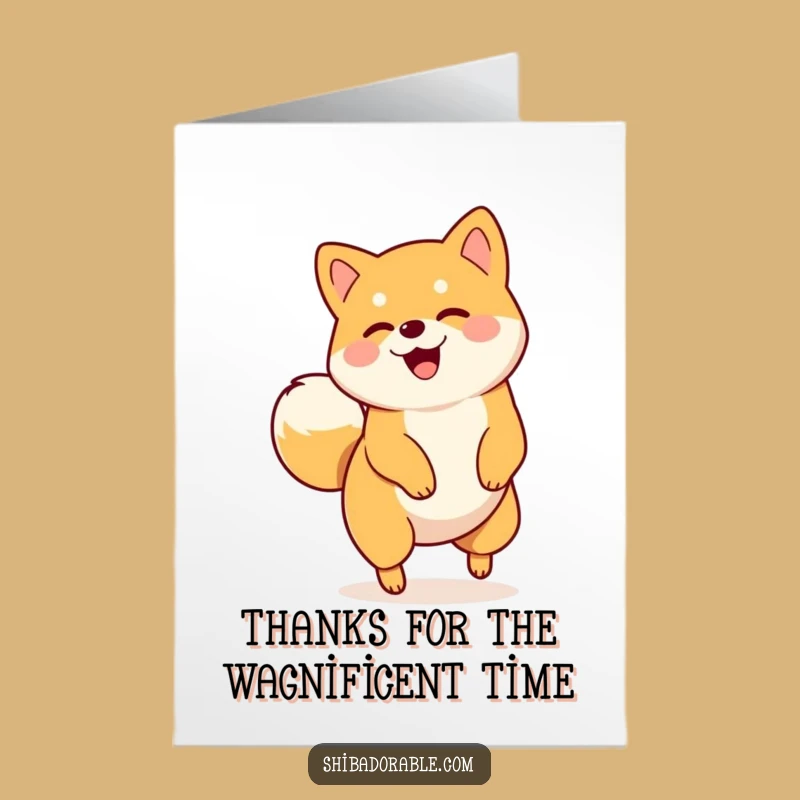Funny Free Printable Thank You Card: Spinning Shiba Inu - Cheerful Appreciation Gift