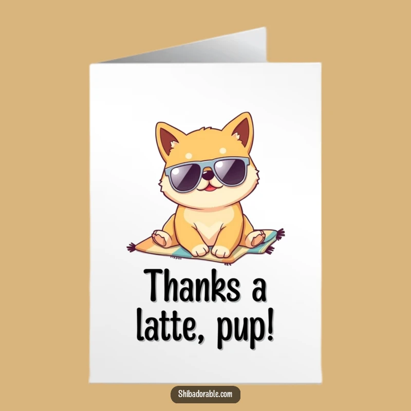 Free Printable Thank You Card: Beachy Shiba, Humorous Downloadable Gift