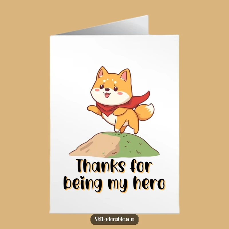 Free Printable Funny Shiba Inu Thank You Card: Flying Attempt