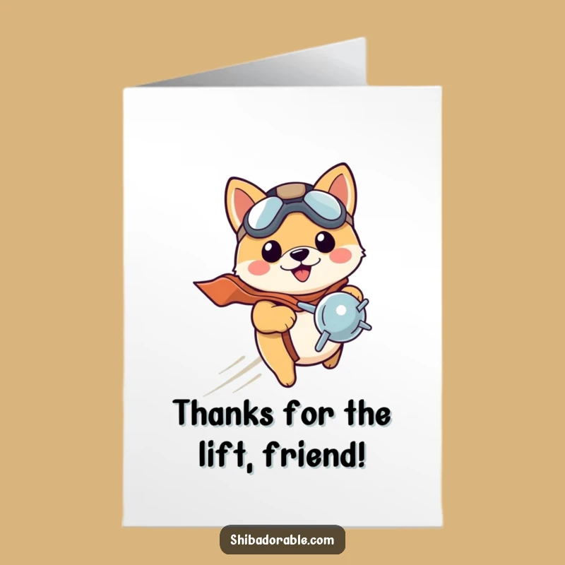 Free Printable Thank You Card: Grateful Shiba Pilot Pup - Downloadable Gift!