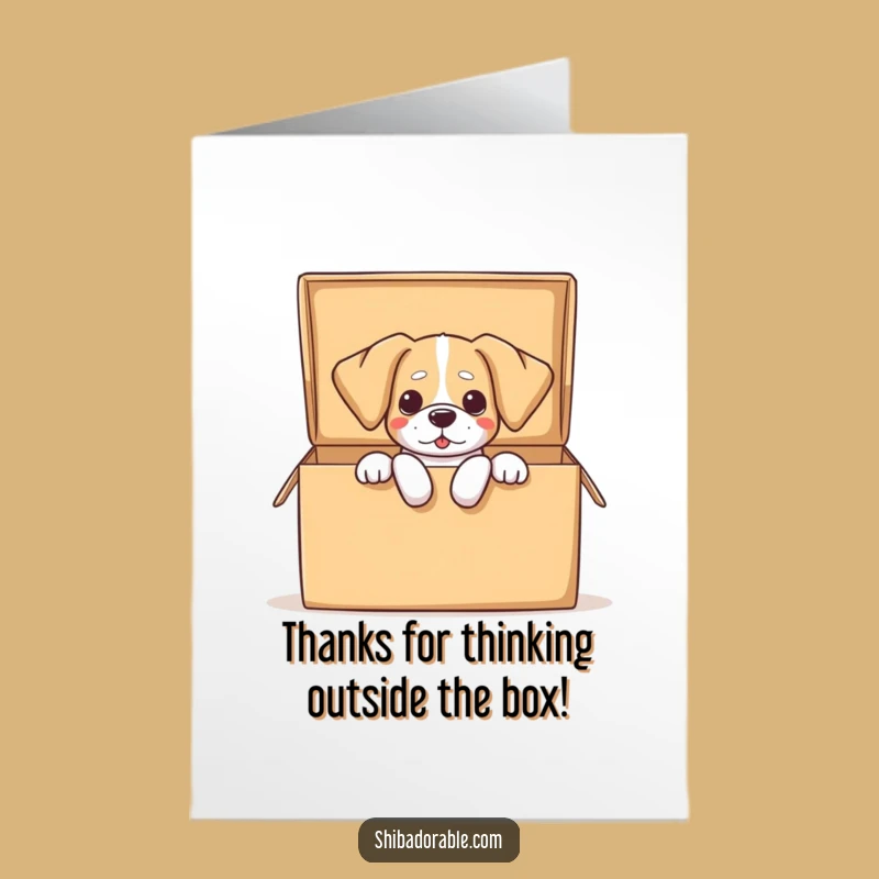 Free Printable Thank You Card: Dog Box Escape Artist, Downloadable Gratitude Gift
