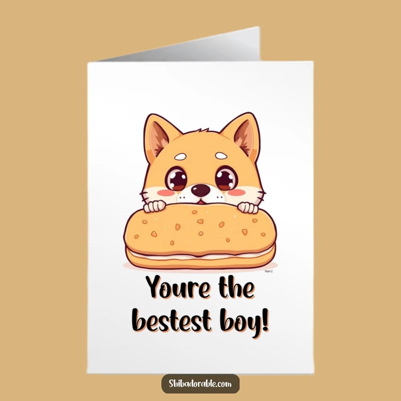 Free Printable Thank You Shiba Inu Card: Biscuit Love Funny Downloadable Gift!