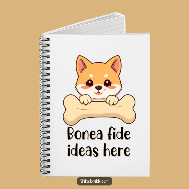 Funny Shiba Inu Bone Peeking Notebook - Hilarious Journal for Dog Enthusiasts