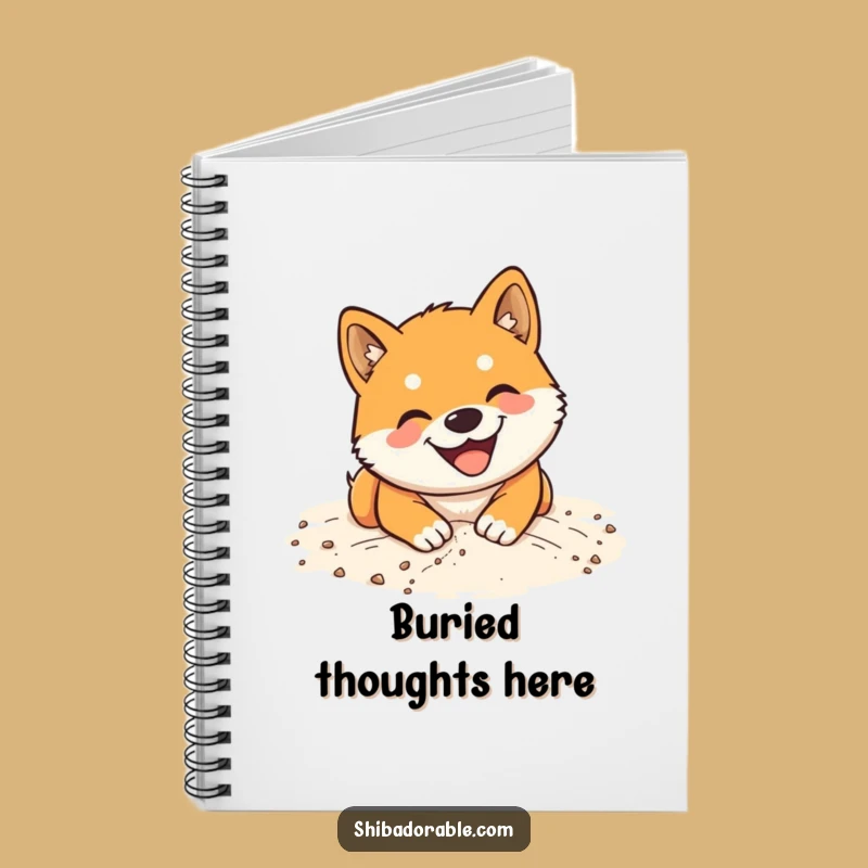 Funny Shiba Inu Sand Digging Notebook: Beach Dog Journal Gift