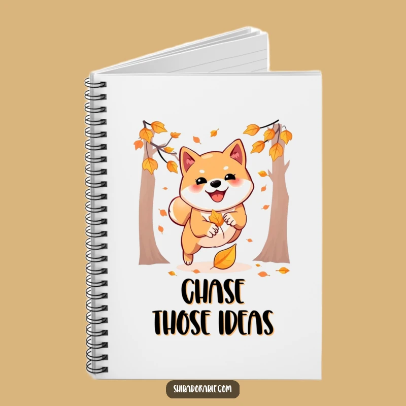 Funny Shiba Inu Notebook: Autumn Leaf Journal, Playful Funny Gift for Writers