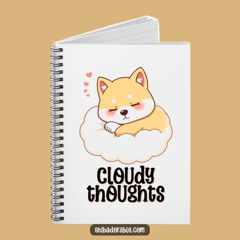Funny Sleepy Shiba Inu Cloud Notebook: Jot Down Dreams with Comfy Humor