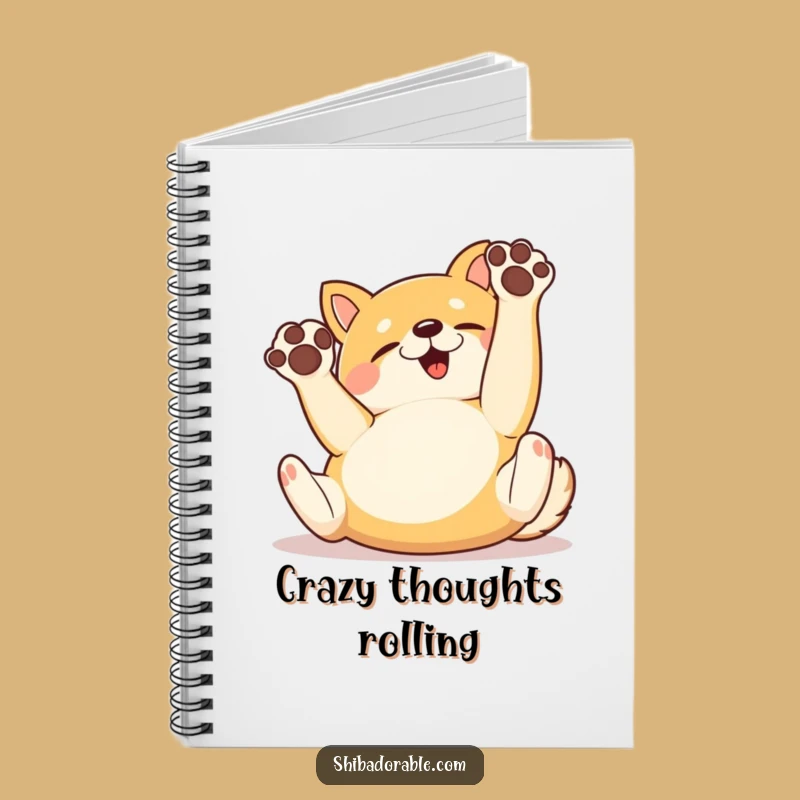 Funny Shiba Inu Rolling Notebook: Jot Down Ideas with a Playful Pup - Perfect Gift!