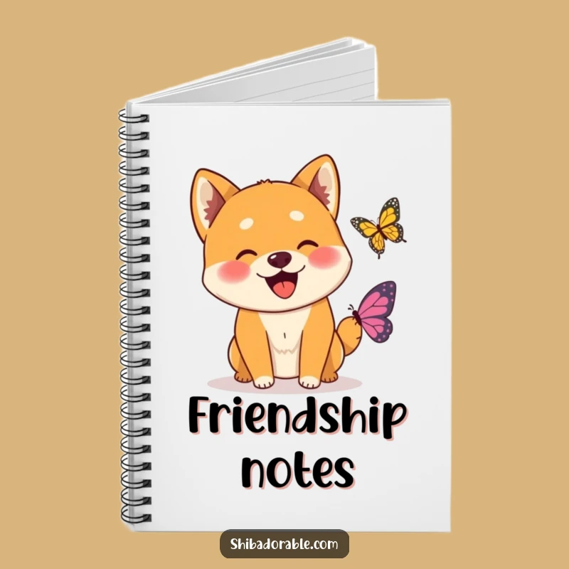 Funny Wagging Shiba Inu Butterfly Notebook: Capture Joyful Ideas