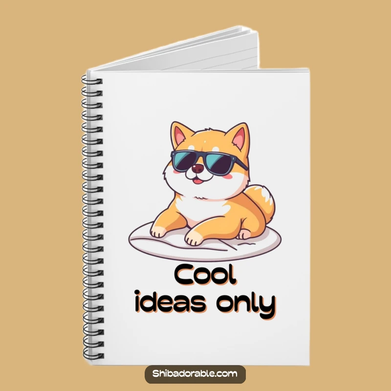 Funny Cool Shiba Inu Notebook - Jot Down Ideas with Sunglasses Flair