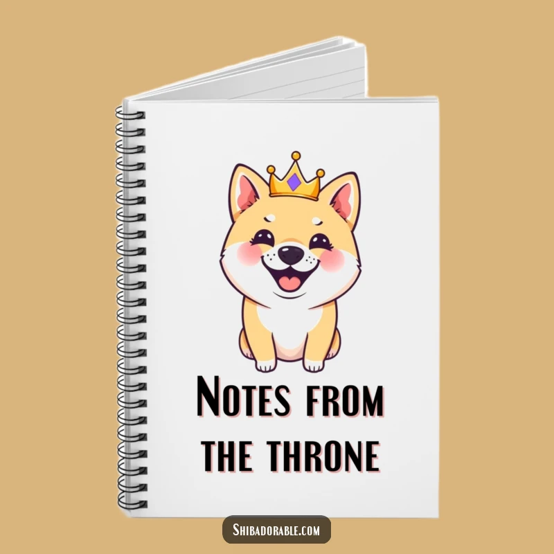 Funny Royal Shiba Inu Notebook: Journal Dog Crown Barks, Creative Funny Gift for Writers