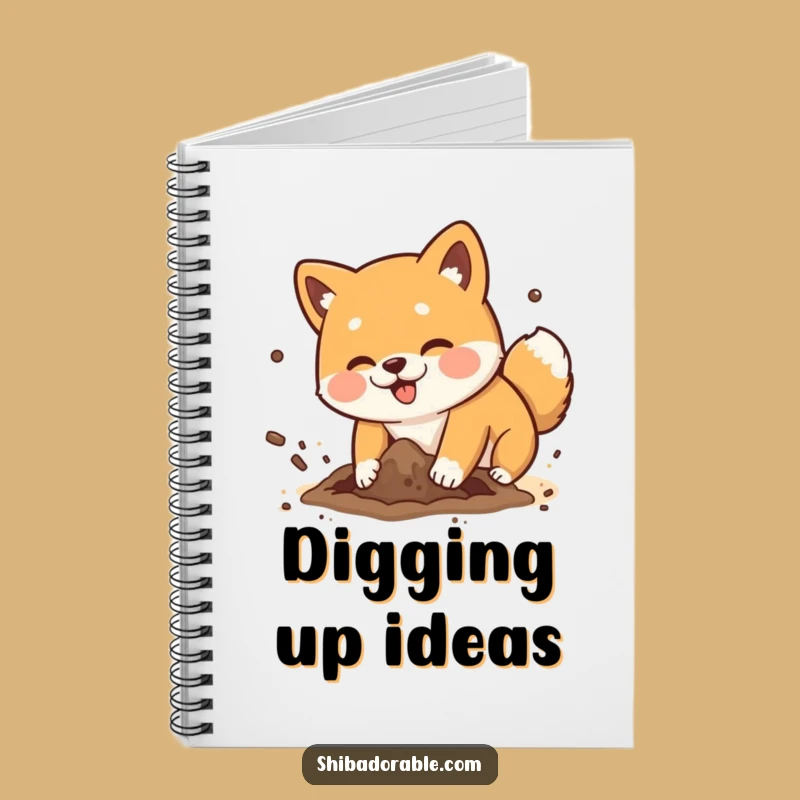 Funny Shiba Inu Digging Notebook - Messy Dog Dirt Flying Funny Gift