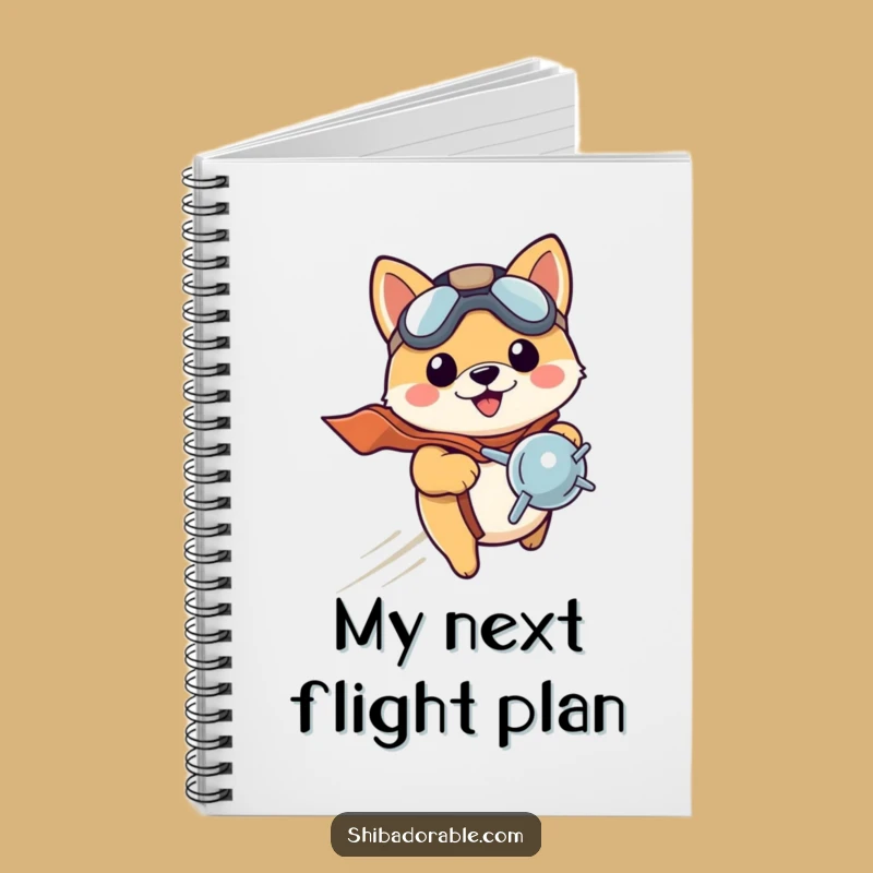 Funny Shiba Pilot Notebook: Jot Down Ideas - Great Funny Gift!