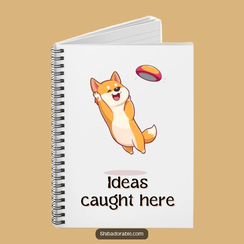 Funny Shiba Inu Frisbee Catcher Notebook: Dog Lover Journal Gift