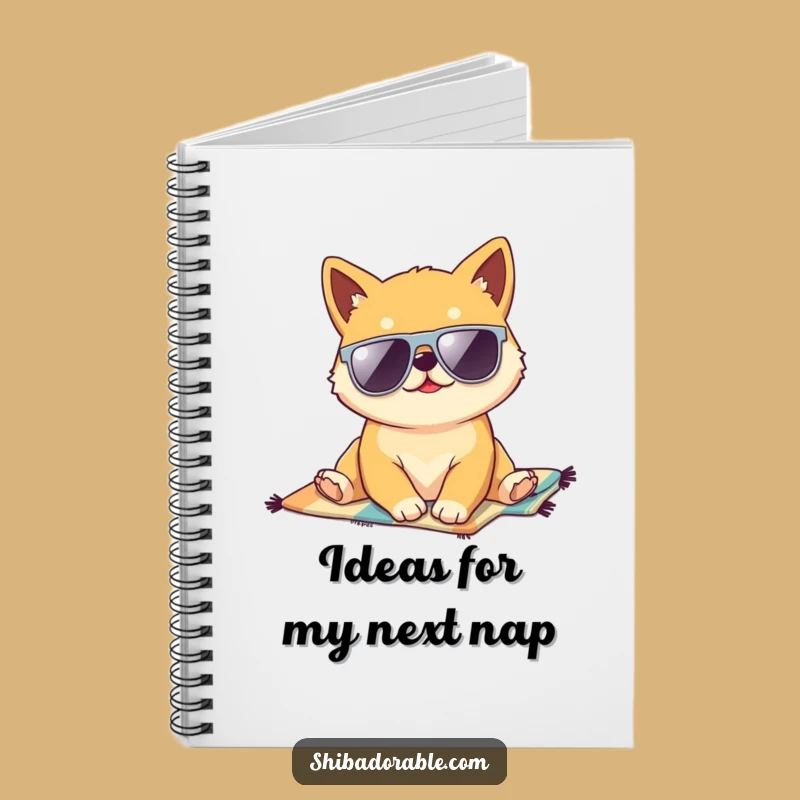 Funny Kawaii Shiba Inu Notebook - Hilarious Pup Journal for Beach-Inspired Ideas & Notes