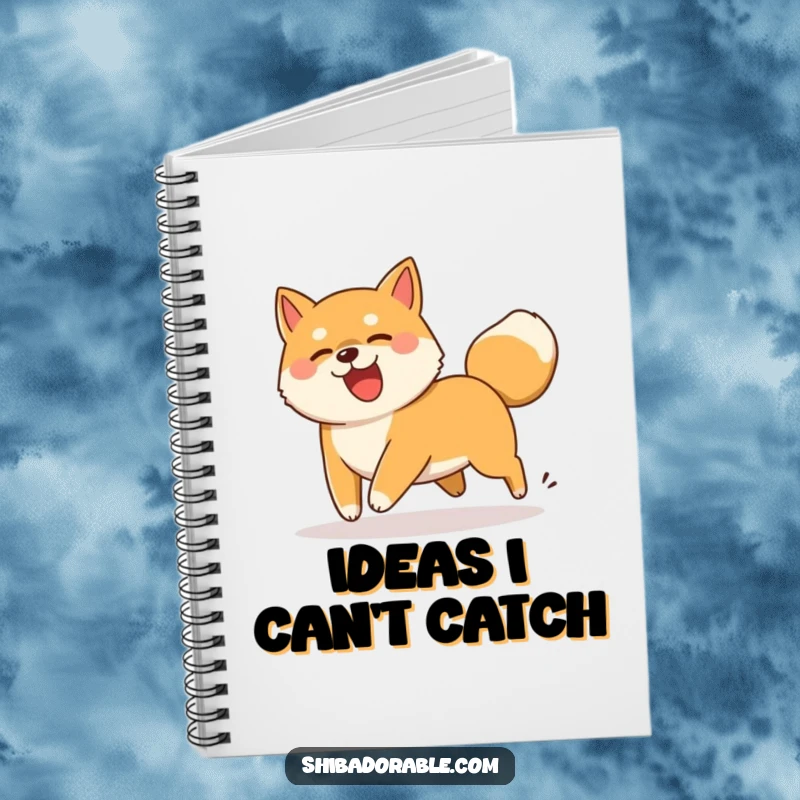 Funny Shiba Inu dog comically chasing its wagging tail, a cute and humorous journal for notes.