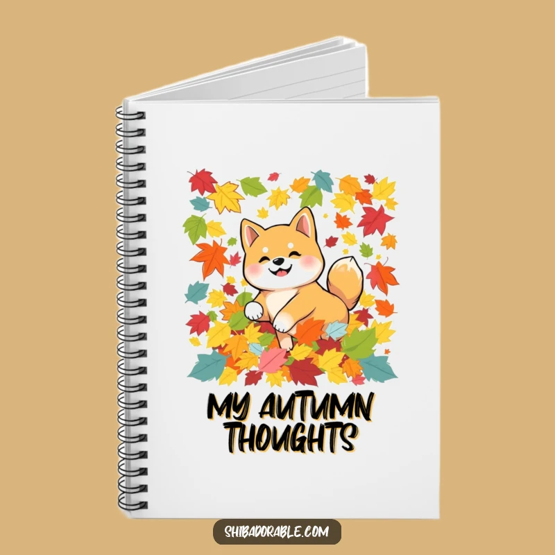 Funny Journal Shiba Inu Leaves - Cozy & Hilarious Dog Notebook Gift!