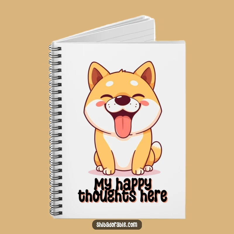 Funny Happy Shiba Inu Grin Notebook - Goofy Dog Journal for Happy Thoughts