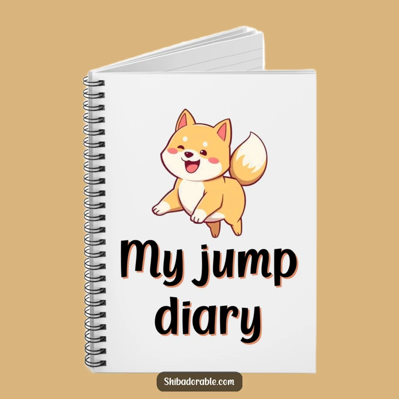 Funny Shiba Inu Puppy Leap Notebook - Jot Down Ideas with Hilarious Energy