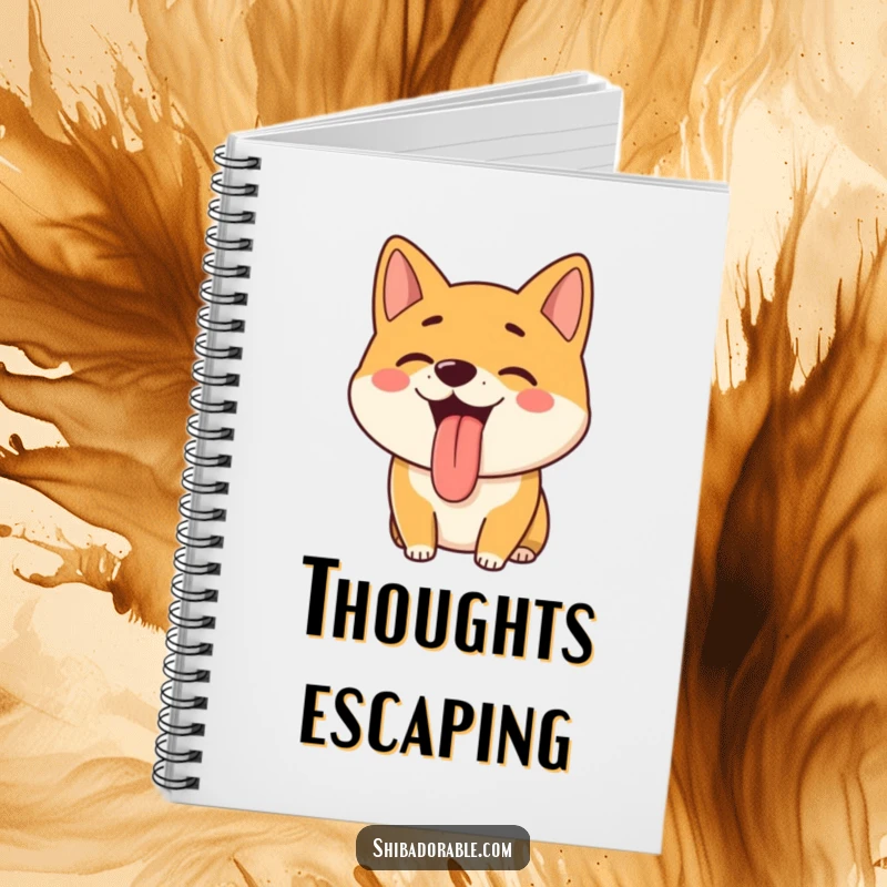 Funny Shiba Inu Notebook: A happy Shiba Inu pants with its tongue out, perfect for jotting down happy thoughts.