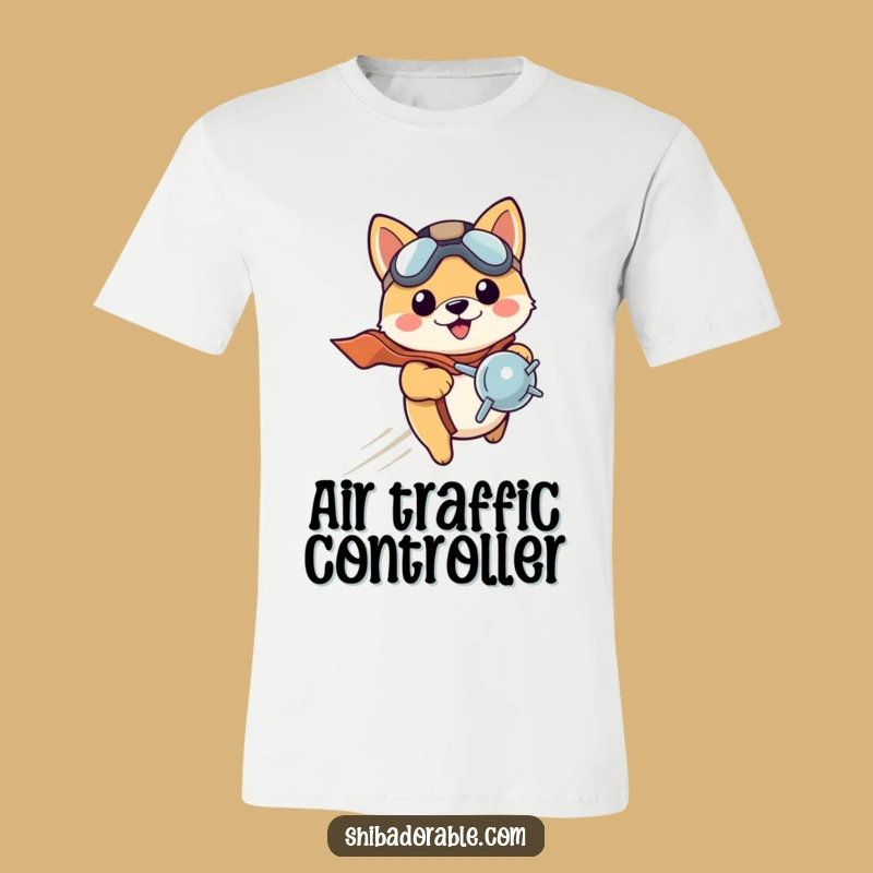 Funny Shiba Pilot T-Shirt: Cute Puppy in Hat - Best Funny Gift Ever!
