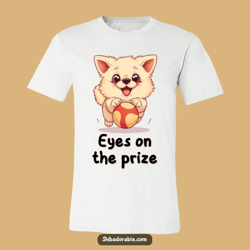 Funny Excited Dog T-Shirt: Big Eyed Dog Chasing Ball, Hilarious Pup Funny Gift