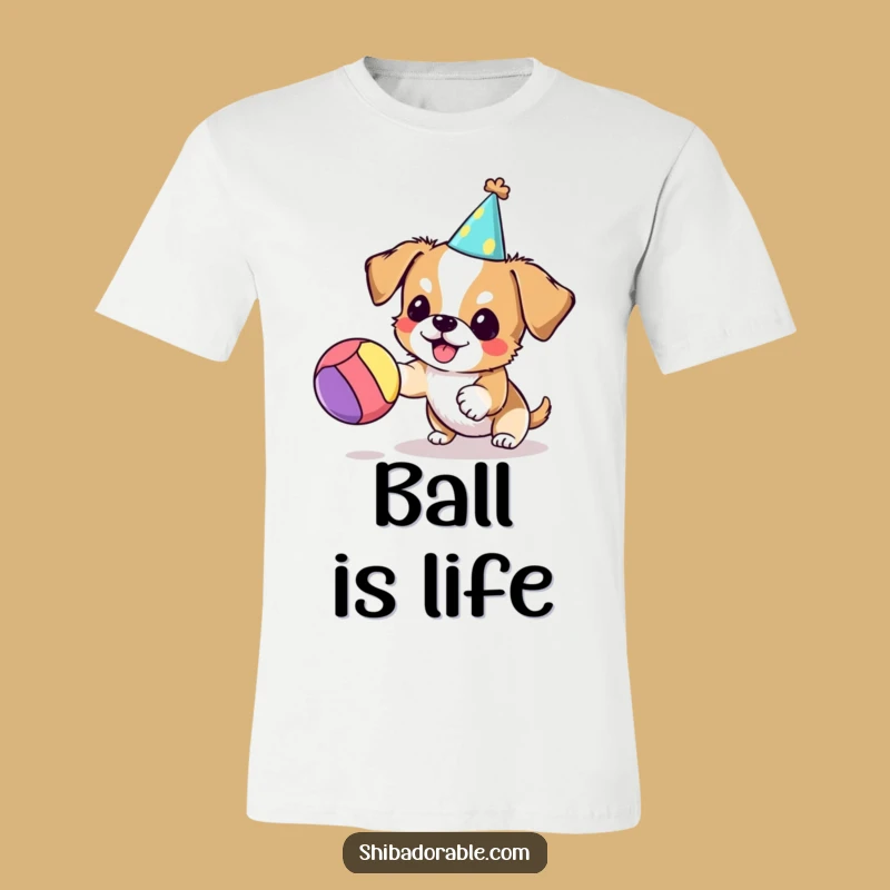 Funny Party Dog Ball Bounce T-Shirt - Cute Funny Gift
