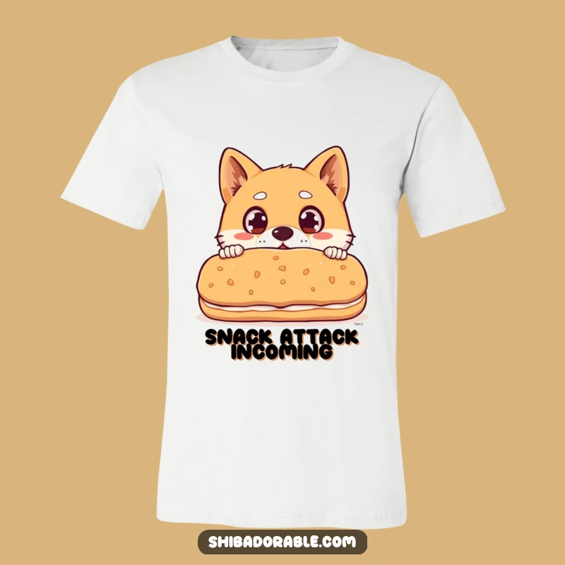 Funny Shiba Inu Biscuit T-Shirt - Surprised Dog Eyes Funny Gift