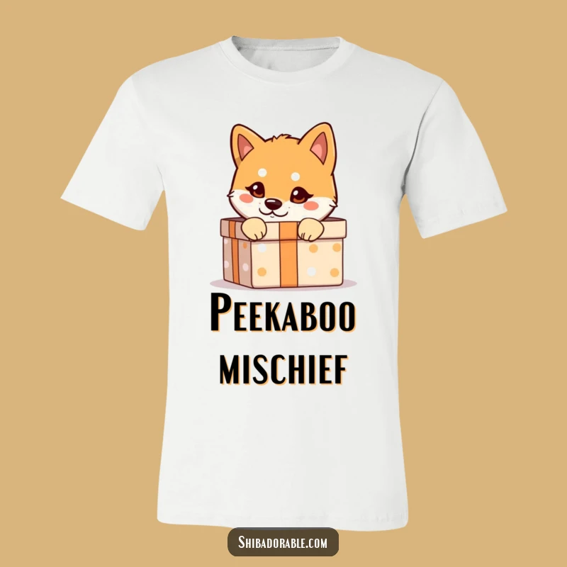 Funny Shiba Inu T-Shirt: Hilarious Tee of a Mischievous Dog in a Gift Box