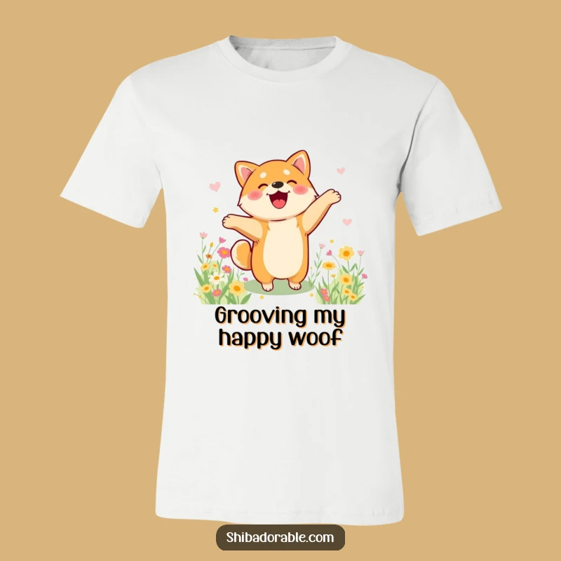 Funny Shiba Inu Happy Dance T-Shirt - Vibrant and Joyful Dog Apparel