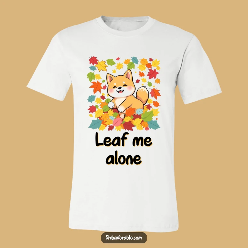 Funny Autumn Shiba Inu Leaves Tee - Cozy Dog Lover T-Shirt & Gift!