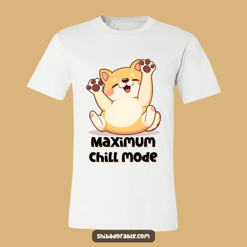 Funny Shiba Inu Rolling T-Shirt: Expressive Pup's Playful Pose - Great Gift!