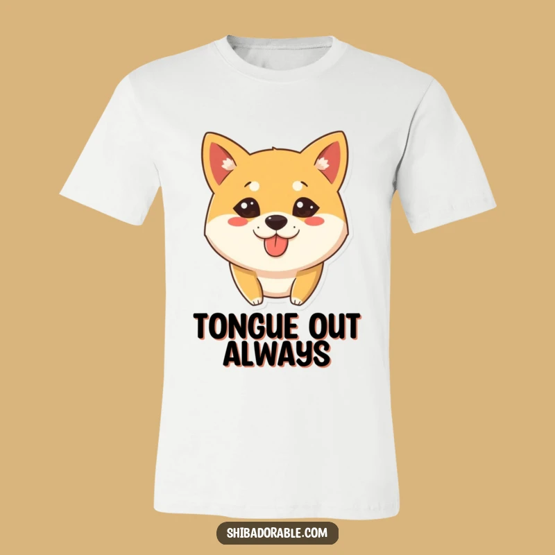 Funny Shiba Inu Tongue Out T-Shirt: Silly Pup's Goofy Pose - Great Gift!