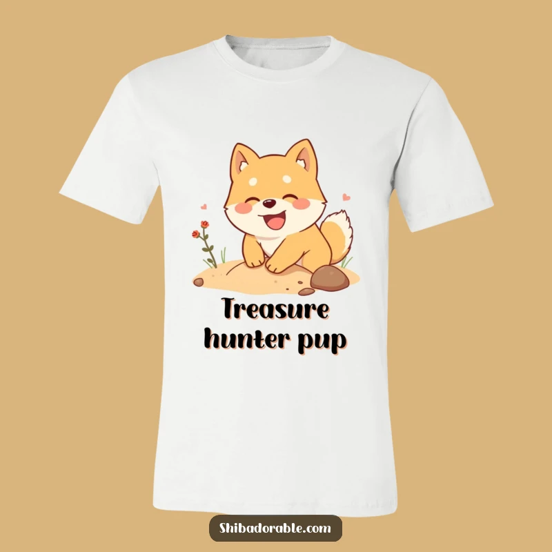 Funny Shiba Inu T-Shirt: Hilarious Tee of a Dog Digging for Treasure
