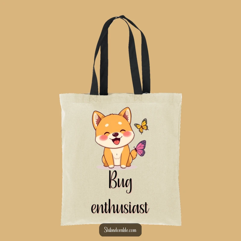 Funny Wagging Shiba Inu Butterfly Tote Bag: Carry Happiness Everywhere