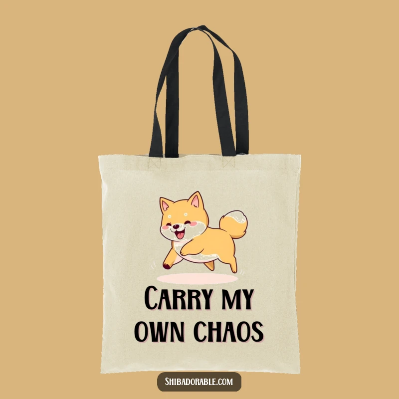 Funny Shiba Inu Tail Chasing Tote Bag: Carry Your Essentials with Doggy Whimsy