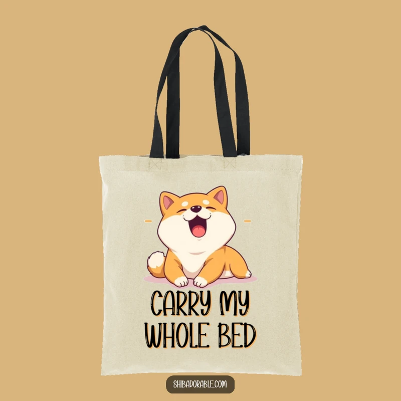 Funny Lazy Shiba Inu Sunbeam Tote Bag - Relaxed Style Gift for Dog Fans!