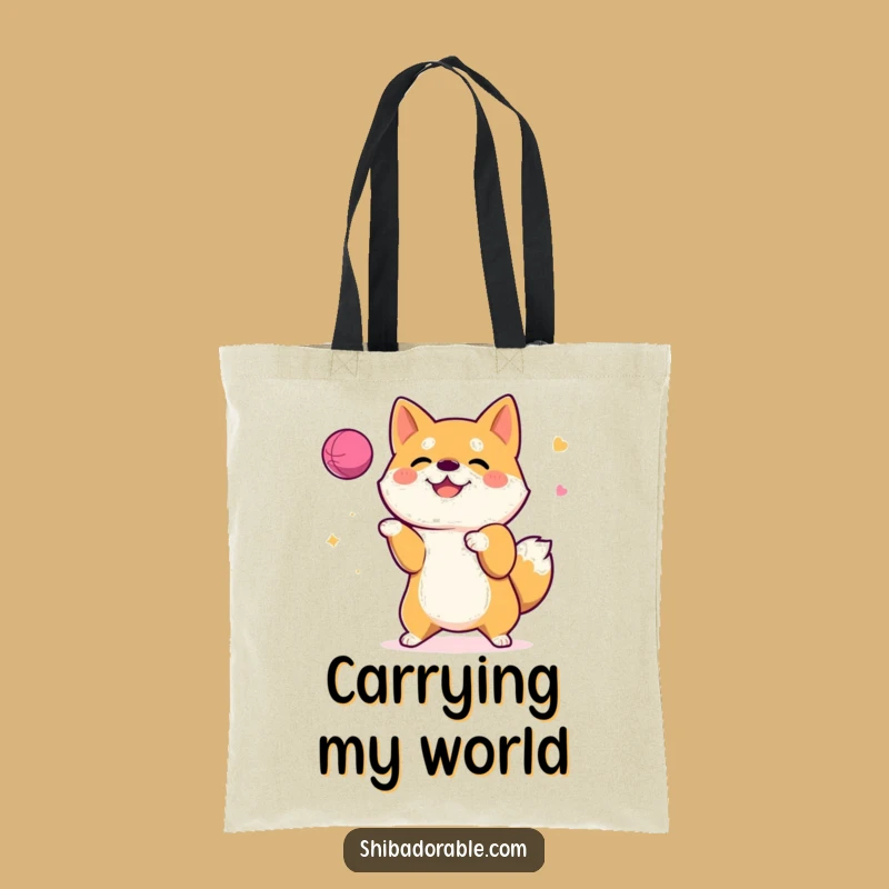 Funny Shiba Inu Juggling Tote Bag: Carry Your Fun with a Talented Pup - Perfect Gift!