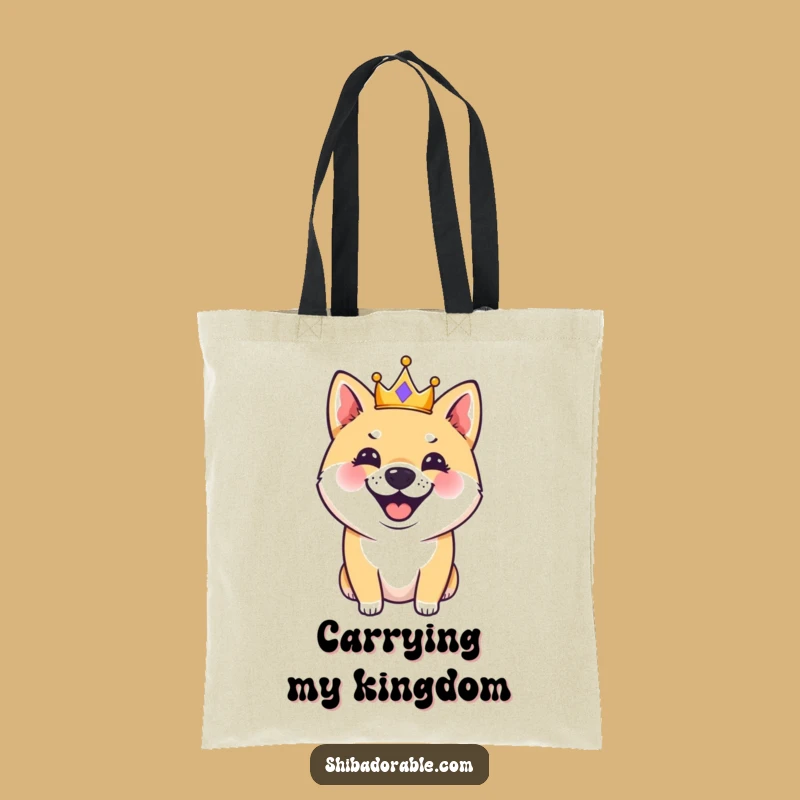 Funny Royal Shiba Inu Tote Bag: Chic Dog Crown Barks, Practical Funny Gift for Dog Moms