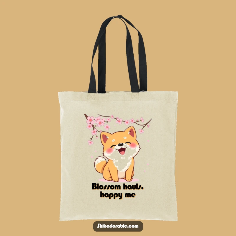 Funny Shiba Inu Blossom Catch Tote Bag - Stylish Accessory with a Smile