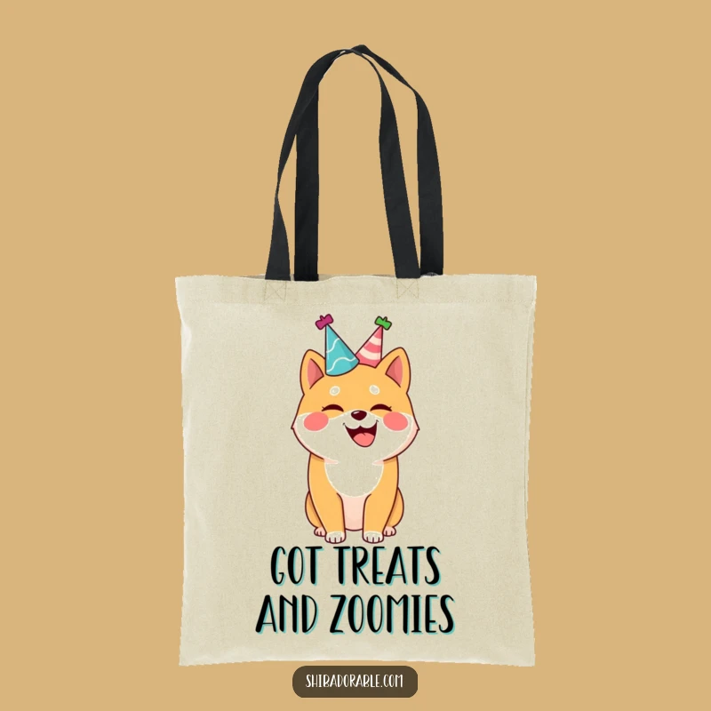 Funny Shiba Inu Party Tote Bag: Joyful Dog Accessory for Shopping Fun