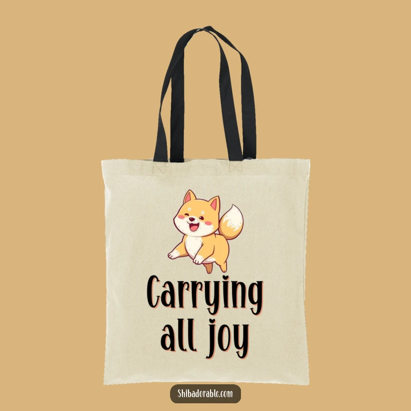 Funny Shiba Inu Puppy Leap Tote Bag - Carry Your Excitement in Style