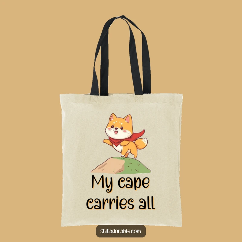 Funny Shiba Inu Tote Bag: Carry Your Heroic Dreams with a Flying Pup, Gift