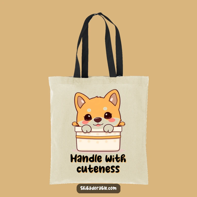 Funny Shiba Inu Puppy Gift Box Tote Bag: Carry Your Essentials with Surprise