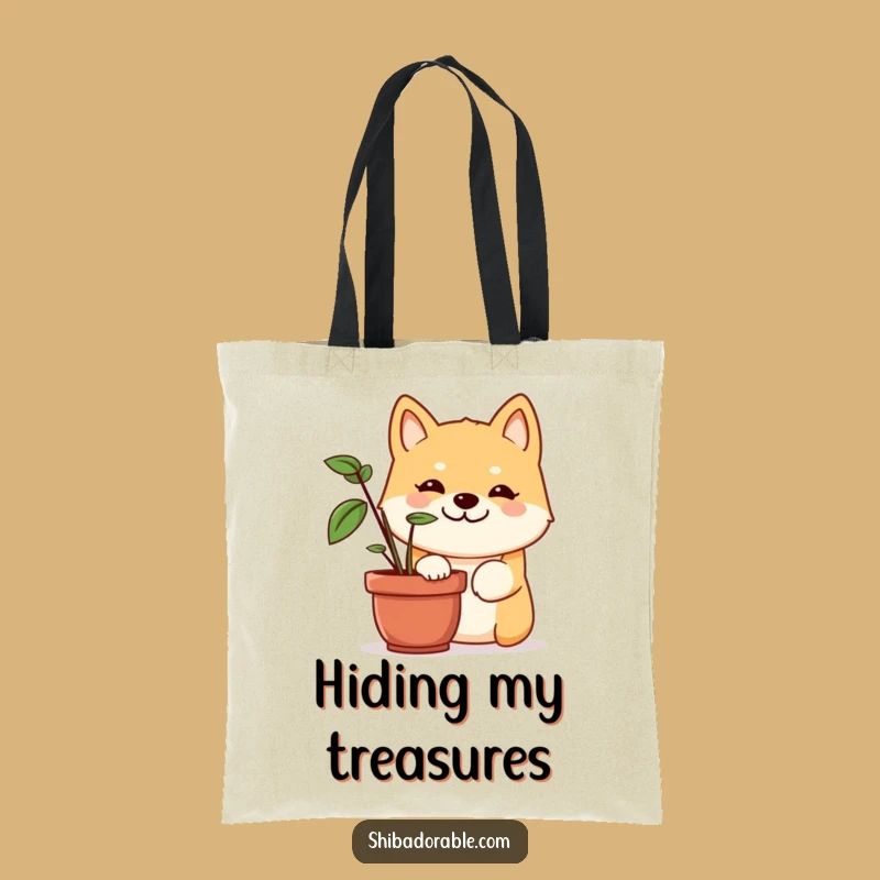 Funny Shiba Inu Tote Bag: Carry Your Mischief with a Peeking Pup, Gift